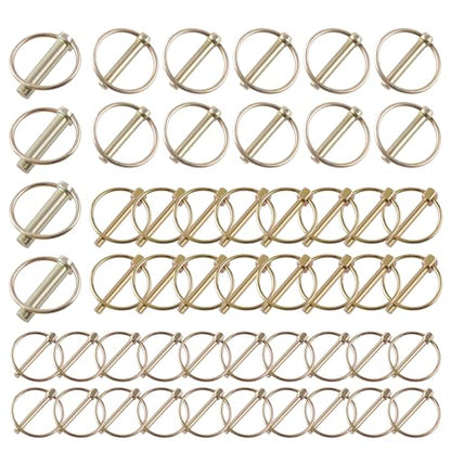 50 PCS Heavy Duty Lynch Pin Assortment Kit Trailer Pins 3 Point Hitch Pins for Tractor, Trailers,Trucks Mowers - style: 50PCS