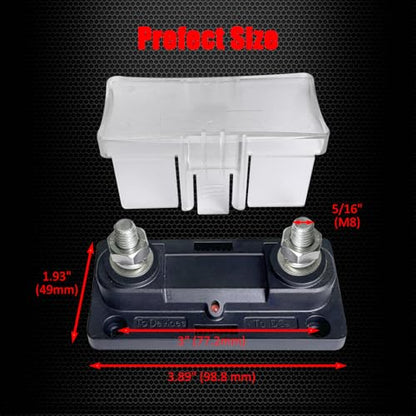 Ampper 35-300A ANL Fuse Holder, 12V in-Line Fuse Box Kit W/ M8 Studs, Fuse - size: ANL 300A 1 Pack