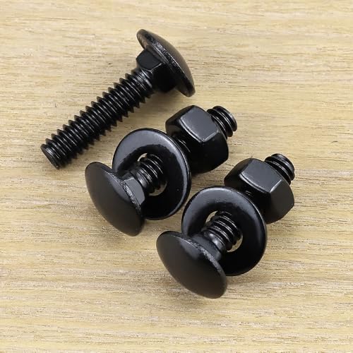 1/2-13 x 1 (8 Sets) Carriage Bolts Black, 304 (18/8) Stainless Steel Carriage Screws with Hex Nuts and Flat Washers, Square Neck Round Dome Head, Coarse Thread - size: 1/2-13 x 1"