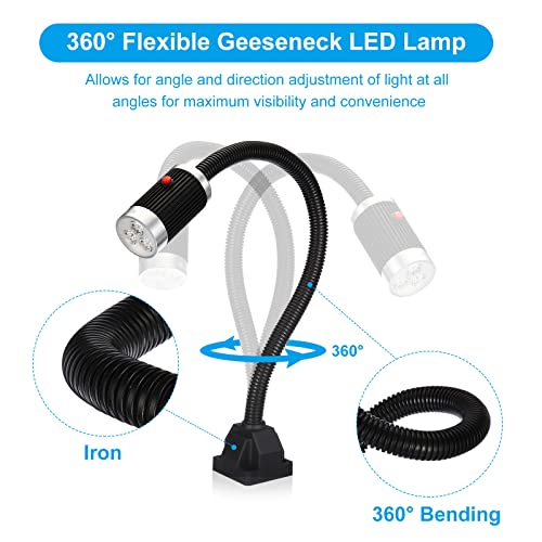 PATIKIL Machine Work Light Flexible Geeseneck Work Light 900 Lumen LED Work