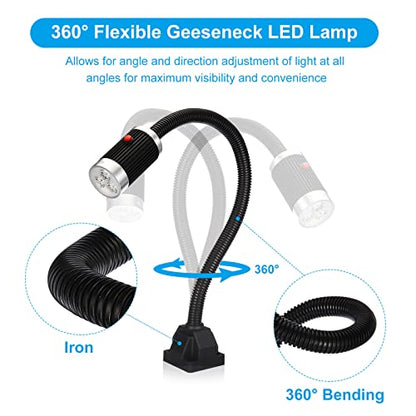 PATIKIL Machine Work Light Flexible Geeseneck Work Light 900 Lumen LED Work