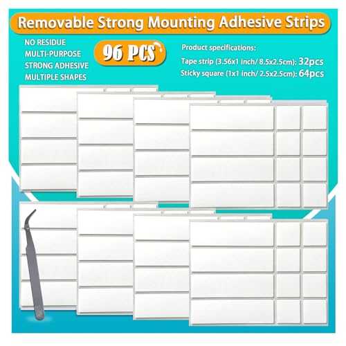 Birllaid Double Sided Tape for Walls, Picture Hanging Strips Removable Mounting Adhesive Tape for Hanging Picture Poster Decorations