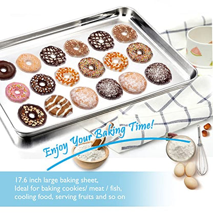 TeamFar Baking Sheet, 17.6"x 13" x 1" Stainless Steel Large Cookie Sheet - size: 17.6" x 13" x 1"