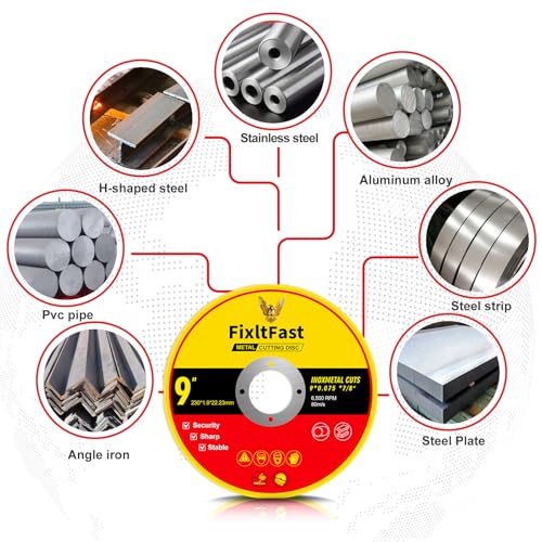 FIXLTFAST 9 x 0.075 x 7/8" Metal & Stainless Steel Cut Off Wheel -10 PCS - size: 9