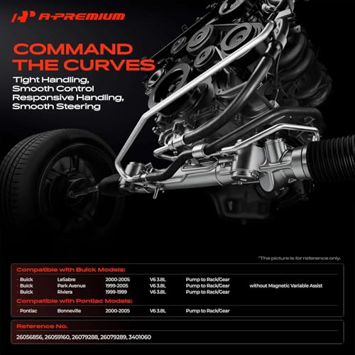 A-Premium Power Steering Pressure Hose Line Assembly, Pump to Gear/Rack