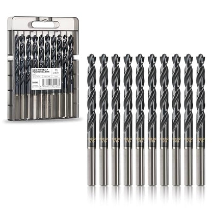 toolant 5/16" Cobalt Drill Bit Set(Pro) Titanium Aluminum Nitride Coated (TiAlN) with Bullet Point Tip, 10-Piece Bulk - size: 5/16 in (10pcs)