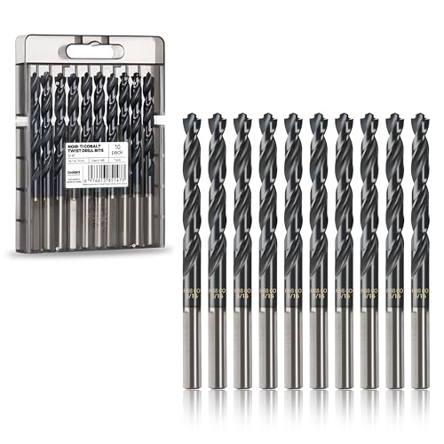 toolant 5/16" Cobalt Drill Bit Set(Pro) Titanium Aluminum Nitride Coated (TiAlN) with Bullet Point Tip, 10-Piece Bulk - size: 5/16 in (10pcs)