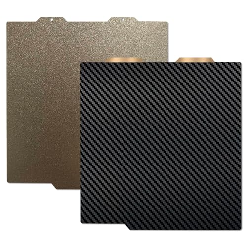 for Bambu A1 mini 3D Printer Build Plate Carbon Fiber PET + Textured PEI, 184x184mm Spring Steel Plate,Double-Sided Smooth/Textured Flexible Hotbed Removable Build Surface Platform - color: PET+PEI Textured