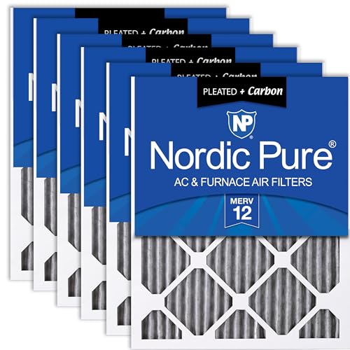 Nordic Pure 16x25x1 Pleated MERV 12 Plus Carbon Air Filters 6 Pack - style: MERV 12 + Carbon