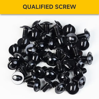Mywish M8 x 16mm 20Pcs Flange Button Head Hex Socket Cap Screws Bolts, 304 Stainless Steel Furniture M8x1.25 Bolts Full Thread, Black Oxide & Hex Spanner - color: Black-M8, size: 16mm