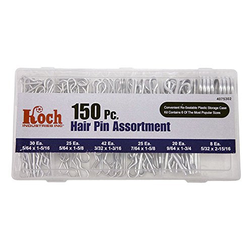 Koch Industries 4075302 Wire Hair Pin Clip Assortment, Yellow Zinc Plated, 150-Piece