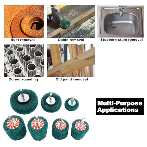 7 PCS Non Woven Abrasive Buffing Polishing Wheels Drill Attachment Set