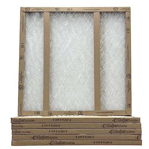 18x18x1 Fiberglass Air Filters, 6-Pack, AC & Furnace, Glasfloss - size: 18x18x1