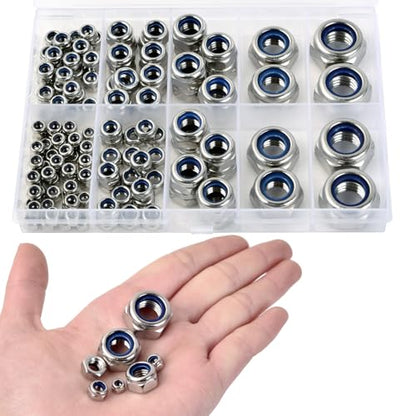 M8 x 1.25 mm Lock Nuts - 30PCS Nylon Insert Hex Locknuts,304 Stainless Steel,Plain Finish - size: M8x1.25(30PCS), style: Metric