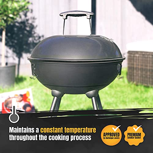 Smoker Gasket – 0.6’’ Wide 0.2’’ Thick High Temp Seal Grill Gasket – 17 FT Long Self Stick Black Nomex Tape Gaskets for Smokers and BBQ Lid – Heat Seal Material Replacement - style: Universal Gasket - 17 FT