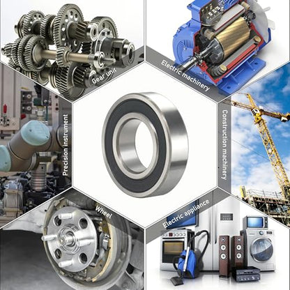 627-2RS 4 PCS Deep Groove Ball Bearing 7×22×7mm Double Black Rubber Sealed Ball Bearing Chrome Steel P0 Z2 Bearing for Industrial Machine,Power Tools and Mechanical Equipment - size: 627-2RS Size 7×22×7mm