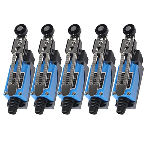 5pcs ME-8108 Limit Switch Adjustable Roller Lever Arm Momentary Limit Switch NC-NO for CNC Mill Laser Plasma 3D Printer Door Switch - color: 5pcs