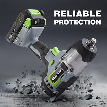 WORKPRO 20V 1/2" Cordless Impact Wrench, 320 Ft-Lbs Max Torque