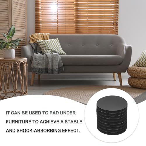 PATIKIL Non Slip Furniture Pads 2-3/8" (60mm x 5mm), 10 Pcs Adhesive Backed Round Rubber Feet Anti-Scratch Rubber Furniture Grippers for Hardwood Floor Electronics Bed Drawers DIY - size: 60mm x 5mm