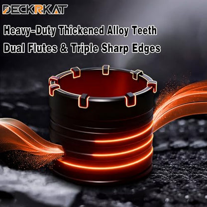 DECKRKAT 1-5/8" Concrete Hole Saw Kit,Electroplated Black Quenching Tech,Heavy-Duty Thickened Alloy Teeth,SDS Plus Shank & 2 Center Bits for Concrete,Brick,Stone. - size: (40mm)1-5/8"