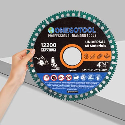 4-1/2 inch Indestructible Cutting Discs for Angle Grinder 7/8" Blades Cut Off Wheels Diamond Tool Metal rebar Porcelain Tile Granite Marble Smooth Cutter (3pcs) - size: 4-1/2"