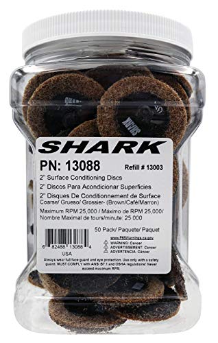 Shark Industries PN-13088 50-Pack Brown Quick Change Surface Prep Conditioning Discs, 2” Diameter – Coarse Grit for Cleaning and Finishing (50 Discs)
