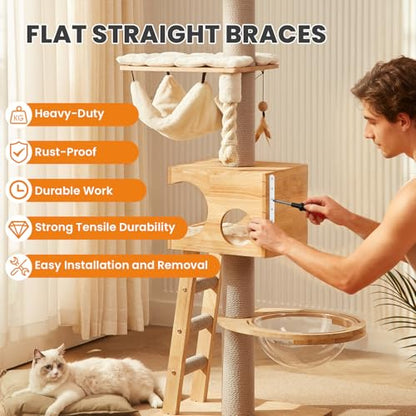 Alise Flat Bracket ,5 Inch White Mending Plate Flat Brace for Wood Shelves - color: White, size: 5 Inch