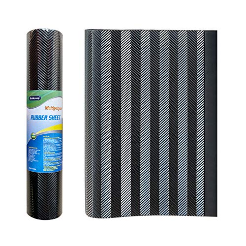 Unikstep, Rubber Sheet, 21.5"x14.5", Thick 0.08", for Shoe Sole Heel Repair, Furniture Pad, Vibration Reduce, DIY Gasket Seal Pad, Floor Anti Slip Cushion (Black Color V Pattern) - color: Black Color "V" Pattern