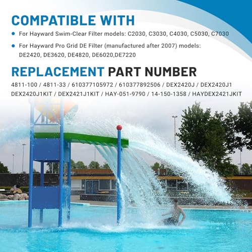 DEX2421JKIT Tension Filter Control Clamp Fit for Hayward Swim-Clear and Hayward Pro-Grid Filters De3620 De4820 C4030 Cartridge Filter Clamp with Tank Seal
