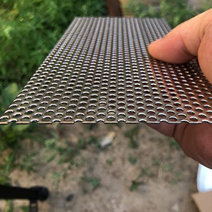 19 Gauge Perforated Metal Sheets 7.8"x3.9" Expanded Metal Mesh Opening 32% Hole 3mm 0.12"(About 1/8") Perforated Stainless Steel Sheet 304 Stainless Steel Mesh Screen Panel Decorati Plate - size: 7.8" X 3.9"