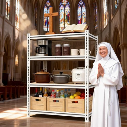 White 72"h *35.12"w*15.7"d Storage Shelves Shelving: Adjustable Metal 5-Heavy-Duty-Shelf (Unit)-Rack Industrial Utility Household Organizer/Systerm for Kitchen Pantry/Bedroom/Garage/Closet - size: 5T-72"H×35.12"W×15.82"D