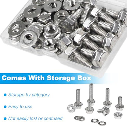 10 Sets 5/16-18 x 1" Flanged Hex Head Bolts Kits - size: 5/16-18 x 1"