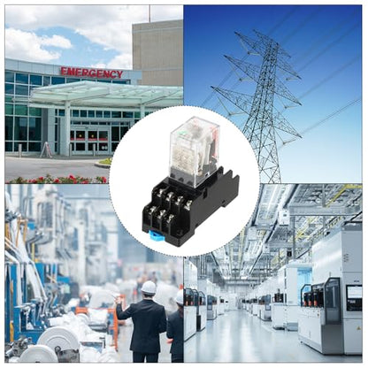MECCANIXITY 4 Set DC24V Electromagnetic Relay 14-Pin 5A DPDT 4NC 4NO