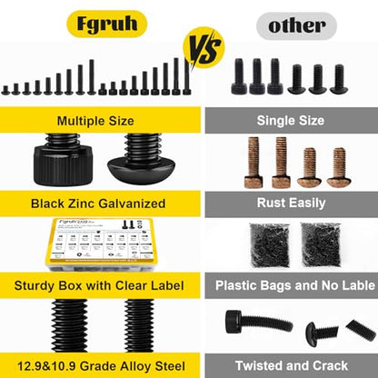 2300PCS M3 Hex Socket Head & Button Head Screws Nuts Assortment Kit - size: M3 2300pcs