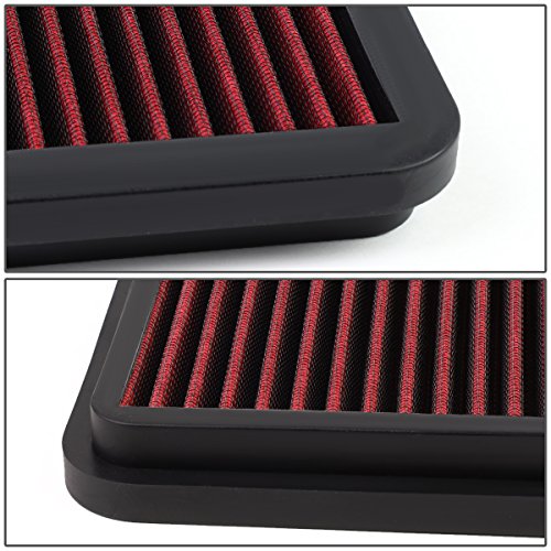 DNA Motoring AFPN-122-RD Clean Air Washable Drop In Panel Air Filter Enhance Engine Performance Power & Acceleration Improve [Compatible with 03-08 4Runner / 00-06 Tundra / 03-09 GX470]