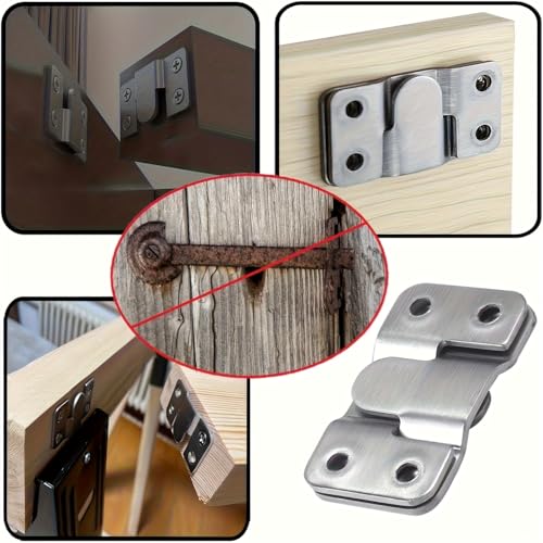 24pcs (8 Brackets+16 Screws) Stainless Steel Heavy-Duty Mounting Brackets