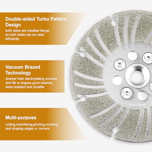 Angle Grinder Diamond Cutting Wheel - electroplated Diamond Blade for Metal, Steel, Concrete, Stone, Tile - 4 1/2, 5, 6 inch Wet/Dry Grinding Wheel (with Flange, 4) - color: With flange, size: 4