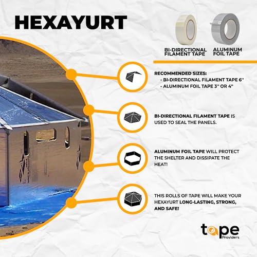 WOD Aluminum Foil Tape - 3 inch x 50 yd. Heat Shield Reflective Sealant Tape - Ideal for HVAC, Duct, Pipe, and Metal Insulation and Repair Home or Business Uses AFTR36 - size: 3 inch (72mm)
