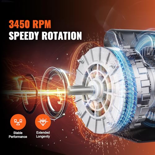VEVOR 3.7HP Air Compressor Motor, 3450RPM Electric Motor, 230V 17.2 Amps - size: 3.7P- 5/8"Shaft