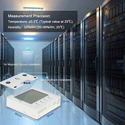 Digital Temperature and Humidity Sensor with Modbus RS485, Industrial High Accuracy Monitoring Transducer Thermometer Hygrometer with LCD Display DC10~28V - size: OLED-S