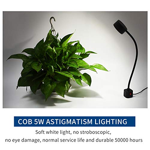 Led Magnetic Work Light 300mm Flexible Gooseneck lamp 500 Lumens 120 Volt for Sewing Machine Lathe Milling Drill Press Industrial Lighting - size: Magnets Base, 5W