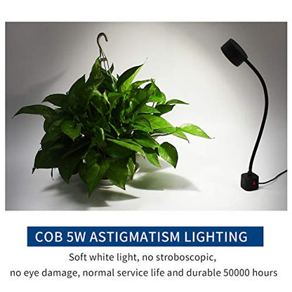 Led Magnetic Work Light 300mm Flexible Gooseneck lamp 500 Lumens 120 Volt for Sewing Machine Lathe Milling Drill Press Industrial Lighting - size: Magnets Base, 5W