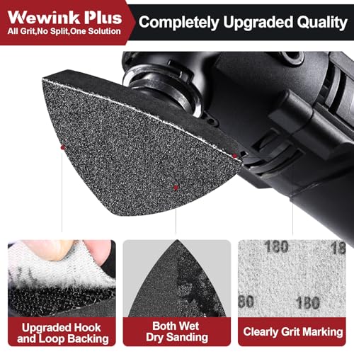 148Pcs Wet Dry Oscillating Tool Sanding Pad Kit for Tight Spaces Detailing - color: 148pcs set