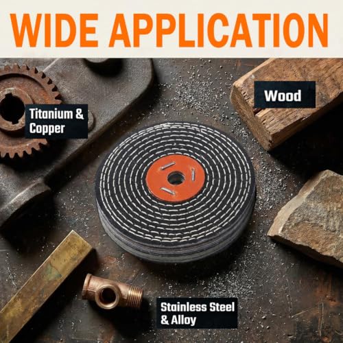 6" Extra Thick Denim Buffing Wheels with 1/2" Arbor Hole - style: 6" Denim Buffing Wheels