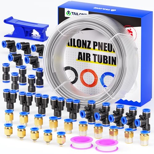 TAILONZ Clear 6mm OD 4mm ID PU Air Hose Pipe Tube Kit 32 Meter 100ft - color: Clear, size: 6mm OD/100ft/32m