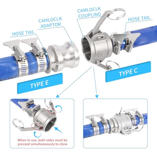 2-1/2"（2pcs）Cam and Groove Hose Fitting (Type E),Hose Fitting DN65 - size: 2-1/2 inch