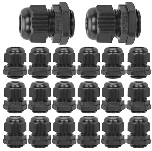 20 Pcs PG13.5 Cable Gland 6-12mm Waterproof IP68 Nylon Black PA66 Connector - size: PG13.5(20Pcs)