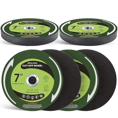 7 Inch Cutting Discs 25 Pack 7" x 1/16" x 7/8" Cut Off Wheels Fits Angle Grinder Cutting Wheel for Metal and Stainless Steel Grinder - style: 7 inch