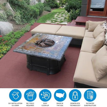 SnapLock DuraGrid 12"x12" Interlocking Deck Tiles, 24 Pack, Beige - color: Beige, size: 24 Pack