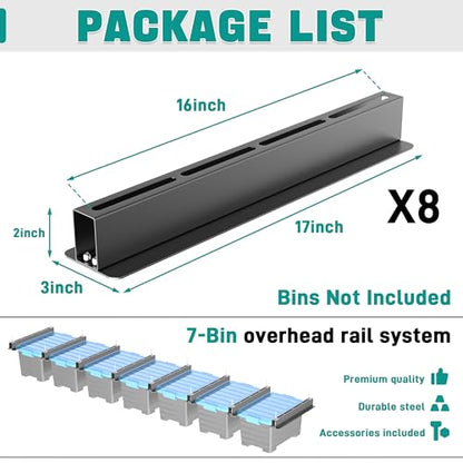 EVERHANGER Ceiling Storage Rack, Heavy Duty Garage Overhead Storage Rack - style: For 7 Bins